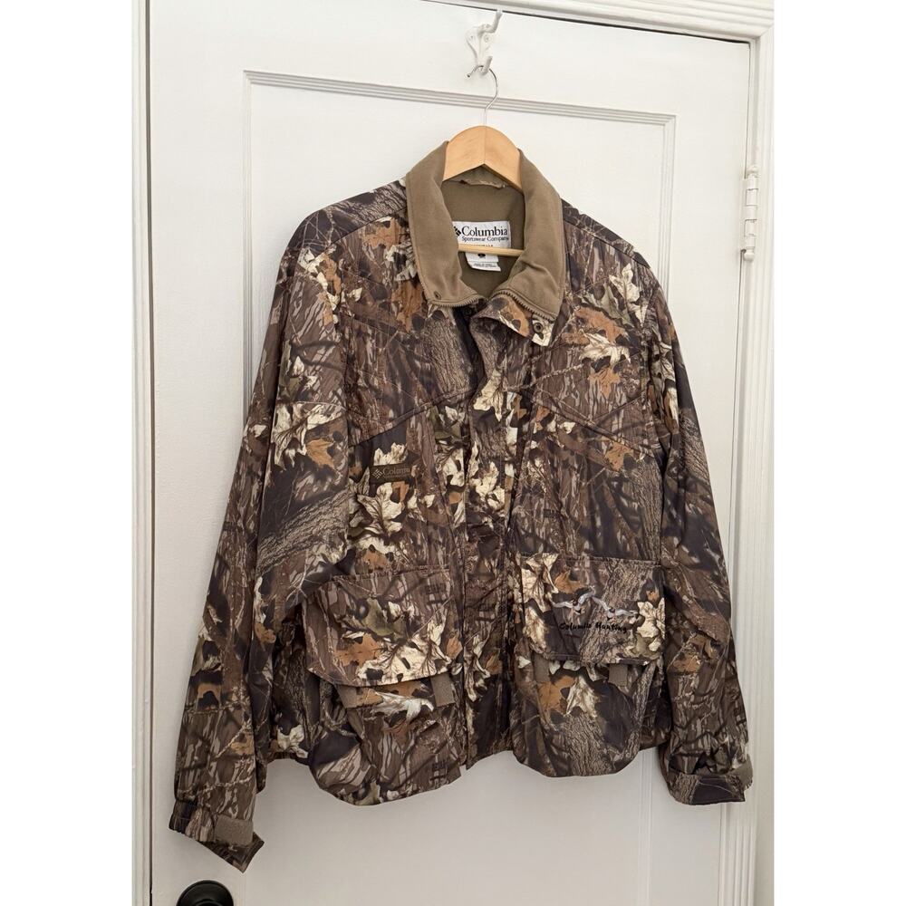 Columbia HUNTING Men's Large Mossy Oak Break Up Camo Jacket Coat Vintage 90s Y2K